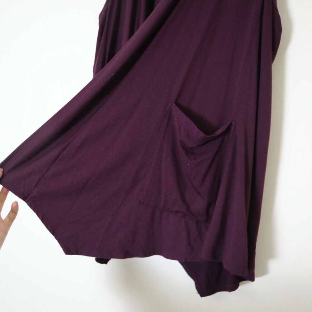 Comfy USA Size L Austin Vest Draped Front Pockets Sleeveless Purple Jersey - Picture 8 of 12